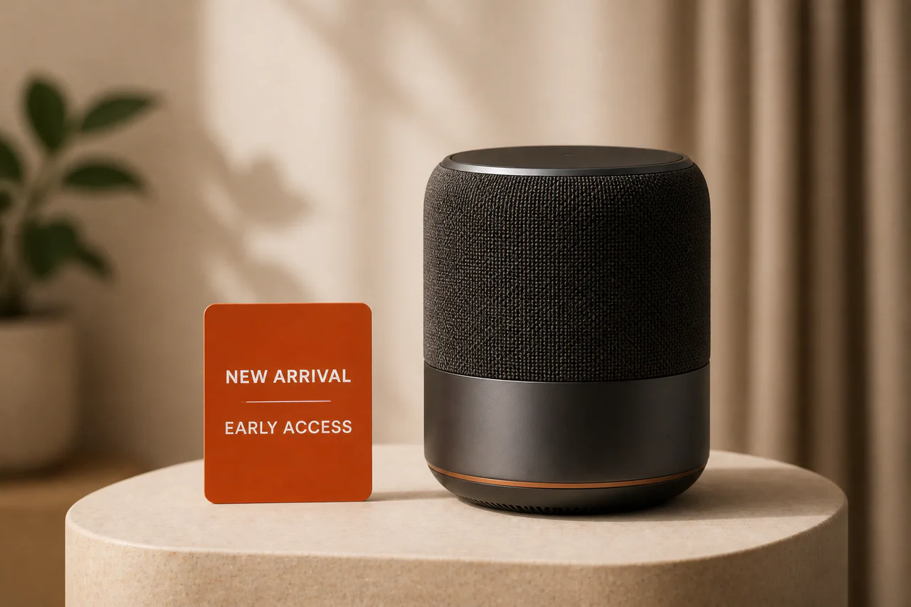 A premium new wireless speaker introduced with a new-arrival early-access campaign